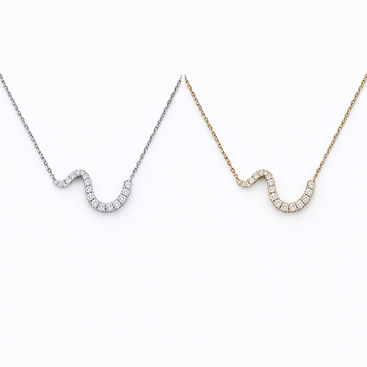 ウェーブパヴェネックレス