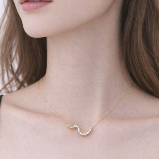 ウェーブパヴェネックレス