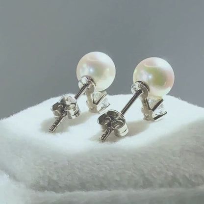 パール＆ダイヤモンド スタッドピアス